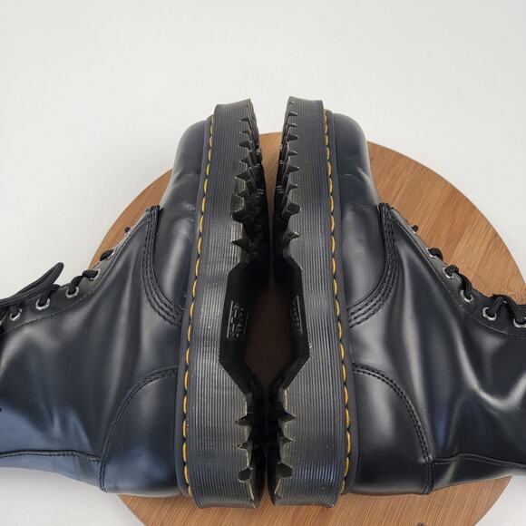 Dr. Martens Caspian Alt Black Leather Mens 7 Womens 8 Combat Tall Zip Up Boots - Picture 10 of 14